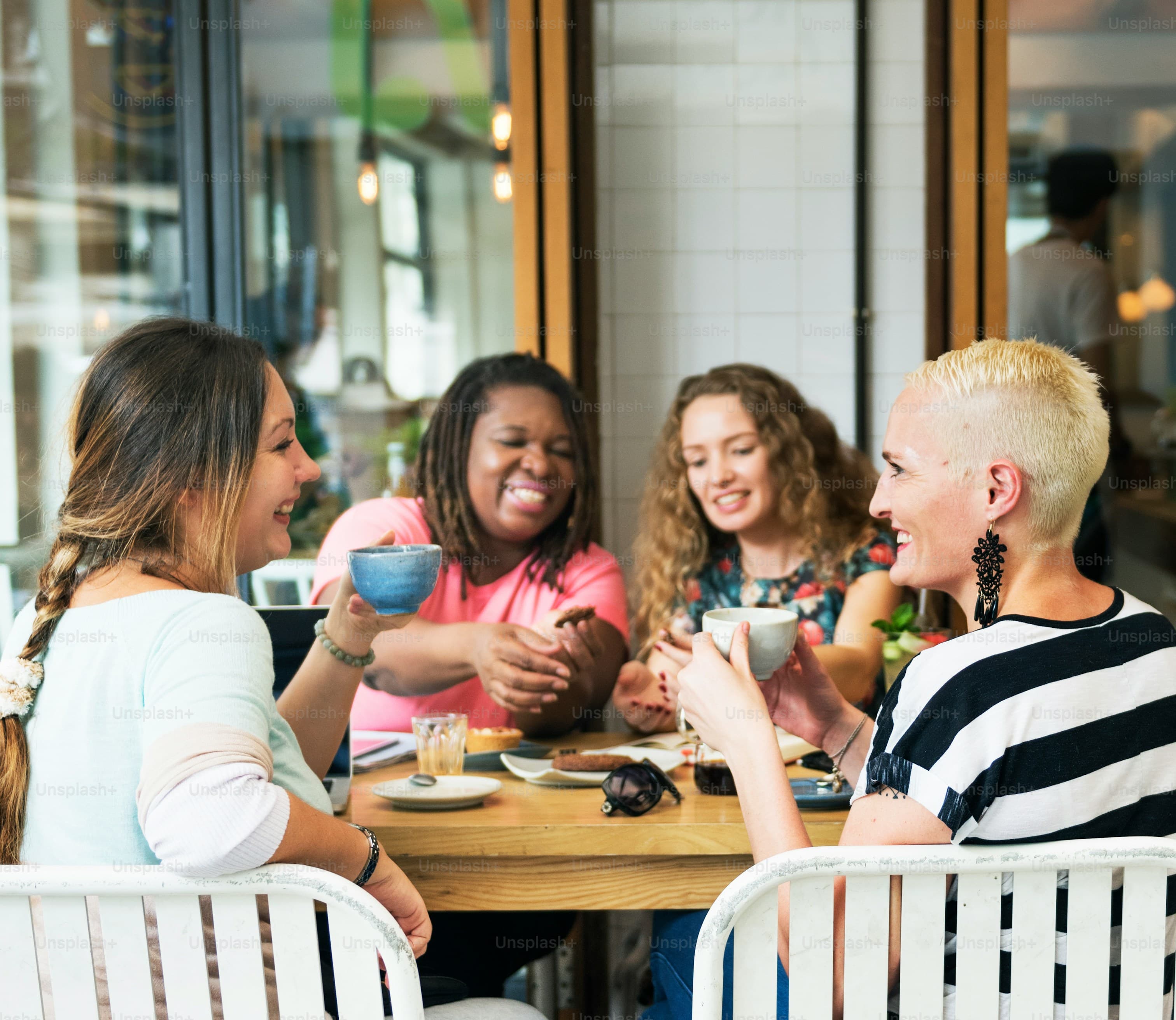 Group of immigrants connecting and sharing a moment together